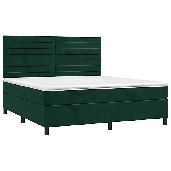 vidaXL Boxspringbett mit Matratze & LED Dunkelgrün 180x200 cm Samt 3136200 günstig online kaufen