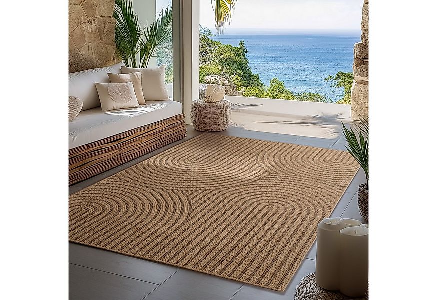 Carpettex Outdoorteppich Boho Design, Rechteckig, Höhe: 5 mm, Outdoor Teppi günstig online kaufen