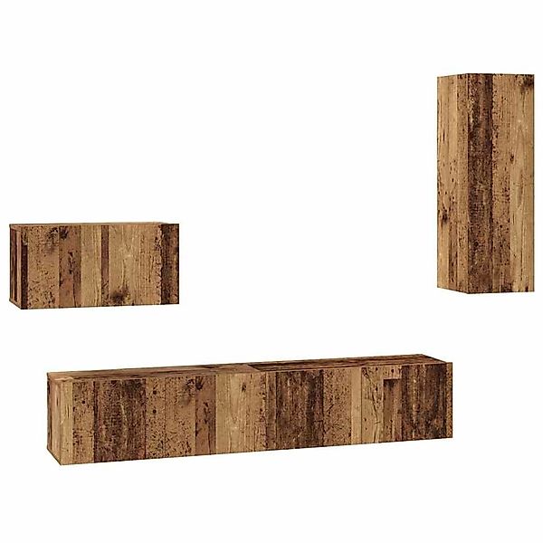 vidaXL Wand TV Schrank Set 4-Tlg Altholz 200 x 30 x 30 cm Holzwerkstoff 339 günstig online kaufen