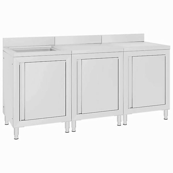 vidaXL Unterschrank Gastro-Spülenunterschrank 180x60x96 cm Edelstahl günstig online kaufen