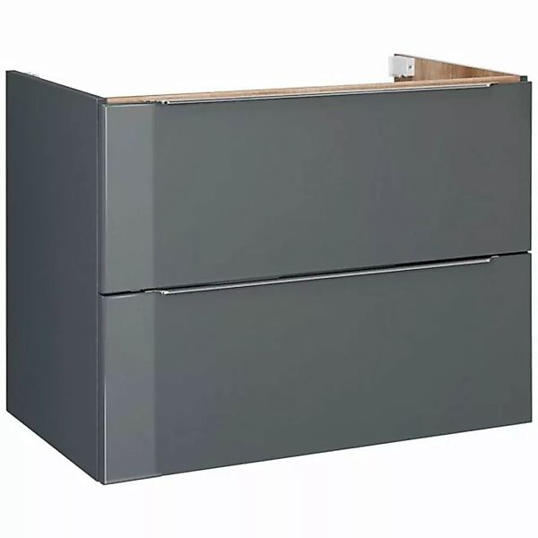 Lomadox Waschbeckenunterschrank AMARILLO-147-GREY 80 cm, Hochglanz grau mit günstig online kaufen