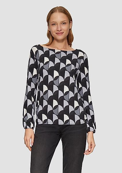 s.Oliver Langarmshirt T-Shirt Fließendes Blusenshirt mit U-Boot-Ausschnitt günstig online kaufen