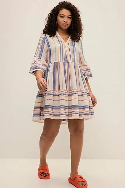 Studio Untold Sommerkleid Minikleid A-Line Streifen Stehkragen Volants günstig online kaufen