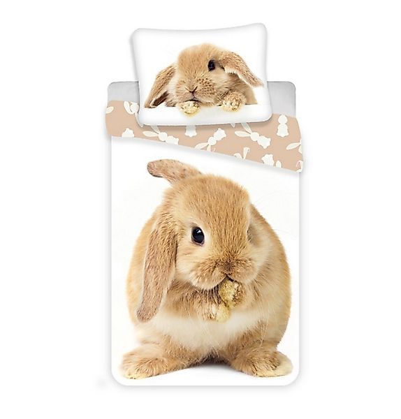 Jerry Fabrics Bettwäsche Bunny Brown Baumwolle – Bettbezug 140x200 cm & Kis günstig online kaufen