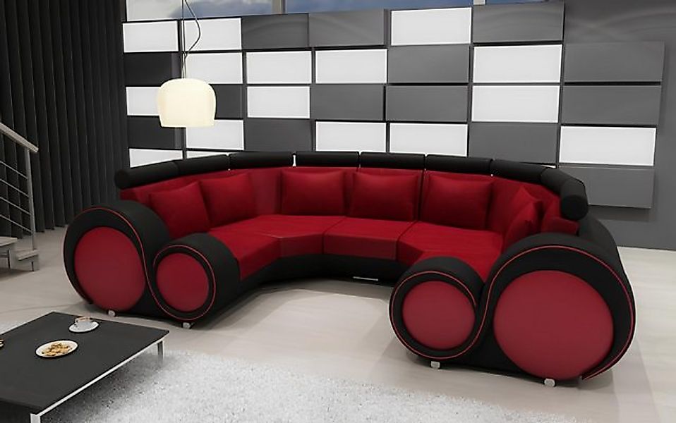 JVmoebel Ecksofa Wohnlandschaft Textil Couch Microfaser Polstergarnitur XXL günstig online kaufen