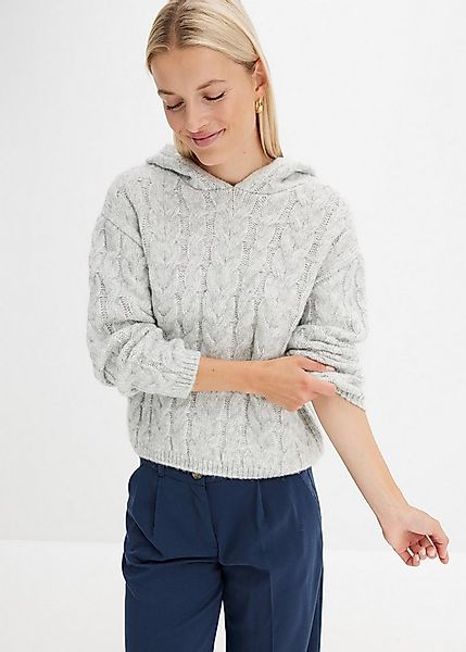 bonprix Strickpullover aus Polyester, Polyacryl, Polyamid und Wolle, mit Ka günstig online kaufen