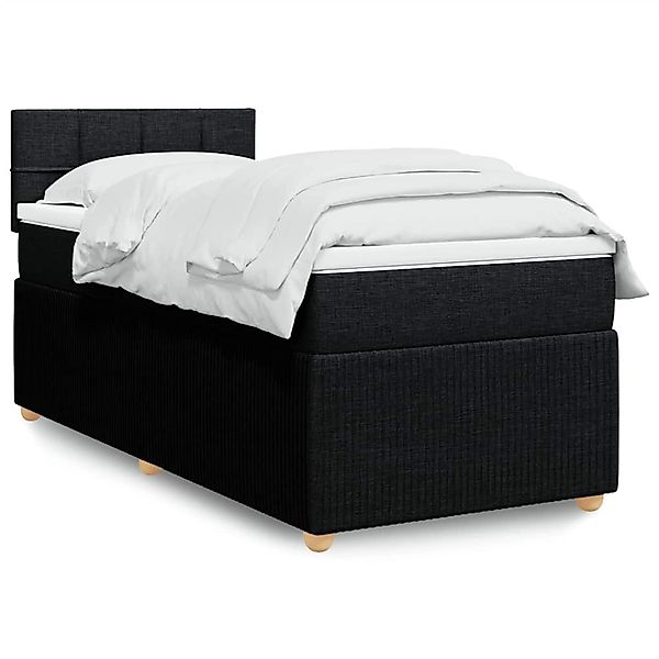 vidaXL Boxspringbett mit Matratze Schwarz 90x190 cm Stoff 3289613 günstig online kaufen