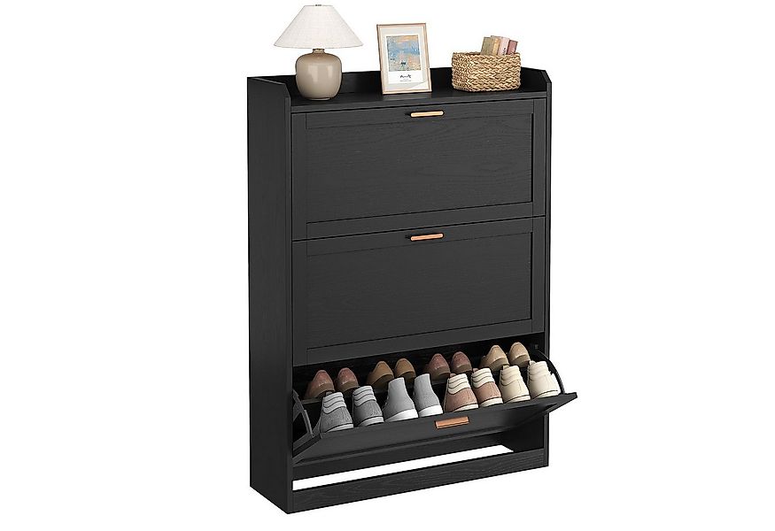 MSMASK Schuhschrank mit 3 Klappen, Schuhregal, Schuhkipper Schmal, 24 x 80 günstig online kaufen