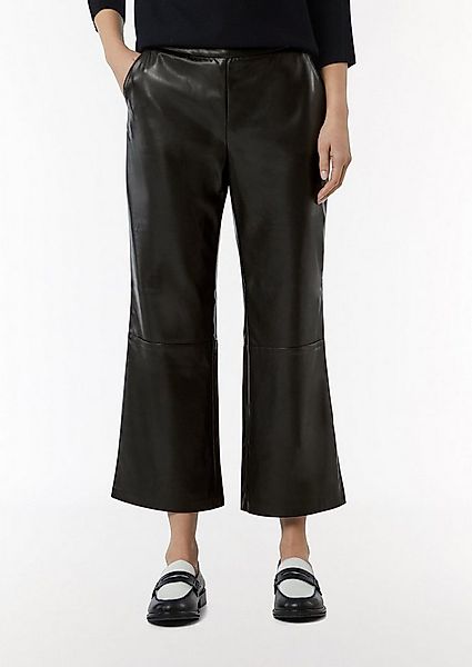 comma Stoffhose Flared-Leg-Hose (1-tlg) Lederoptik, 7/8-Länge, Taschen günstig online kaufen