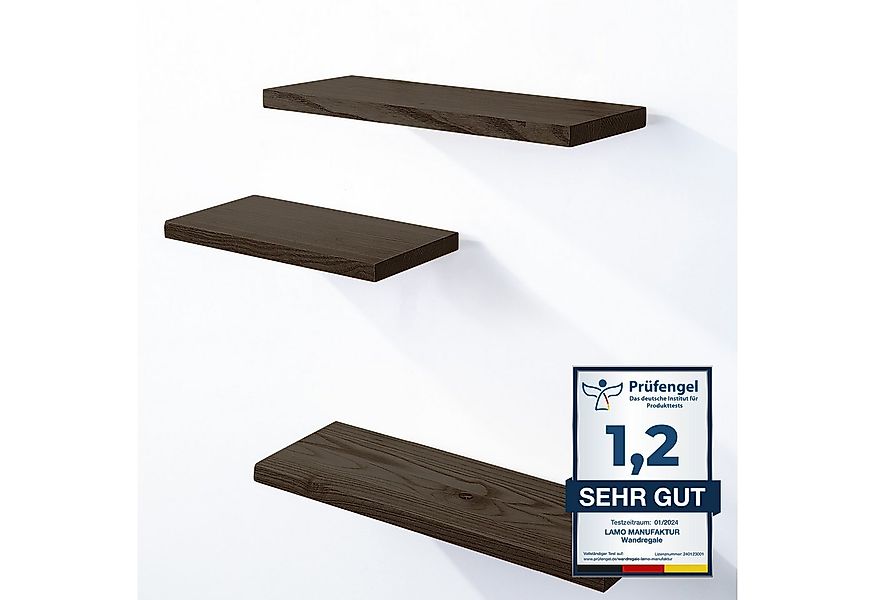 LAMO Manufaktur Wandregal LAMO Manufaktur 3 Stück Wandregal aus Holz 42/36/ günstig online kaufen
