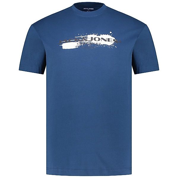 Jack&Jones T-Shirt mit Label-Print Farbe blau Größe: 7XL günstig online kaufen