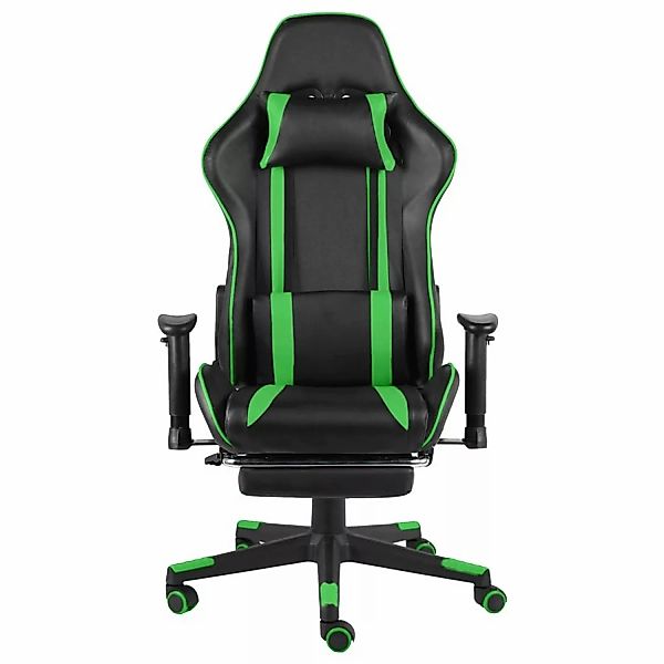 vidaXL Gaming-Stuhl mit Fußstütze Drehbar Grün PVC Modell 1 günstig online kaufen