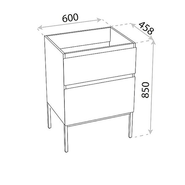 Waschbeckenunterschrank 2in1, Waschtischunterschrank TOPEKA 600 inkl. Einba günstig online kaufen