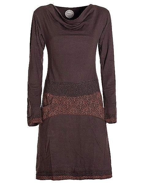 Vishes Jerseykleid Kleid Wasserfallkragen Bund bedruckt günstig online kaufen
