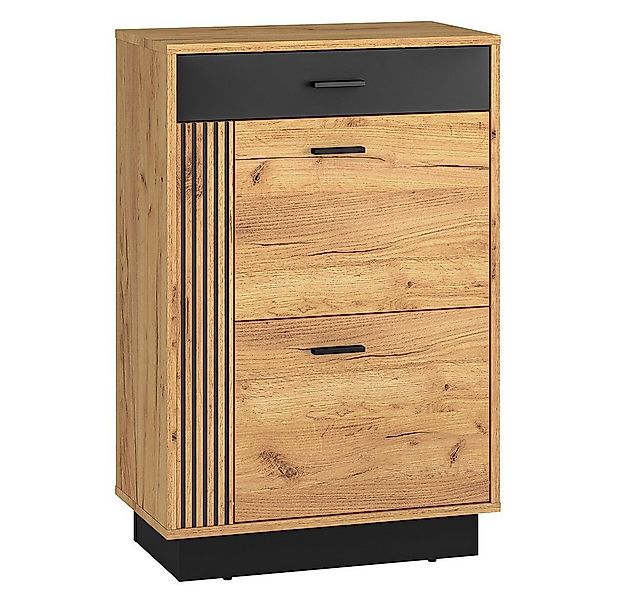 Lomadox Schuhschrank VINICA-131 Gold Craft Eiche Nb., fühlbare Struktur, B/ günstig online kaufen