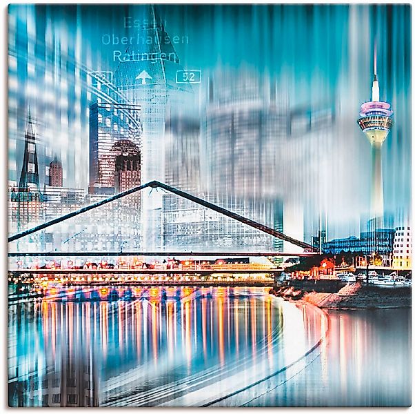 Artland Leinwandbild "Düsseldorf Collage Skyline 13", Deutschland, (1 St.), günstig online kaufen