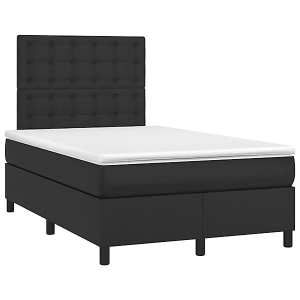 vidaXL Boxspringbett mit Matratze & LED Schwarz 120x190 cm Kunstleder 32702 günstig online kaufen