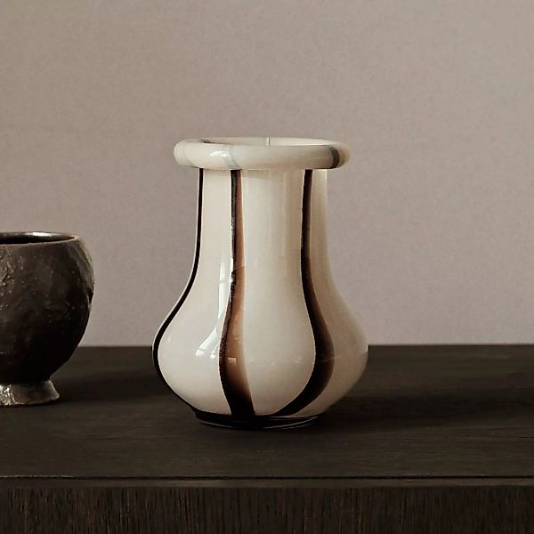 ferm LIVING Vase Riban, beige, 15 cm, Glas, mundgeblasen günstig online kaufen