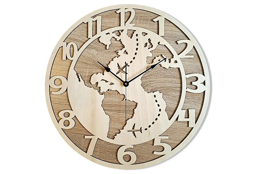 ORNAMENTI Wanduhr Grosse, Moderne, holz Wanduhr für Reisende, Touristen, We günstig online kaufen