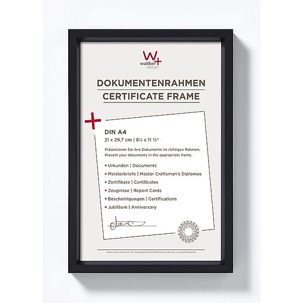 walther design Steel Style Kunststoff Bilderrahmen  21x29,7 cm Schwarz günstig online kaufen