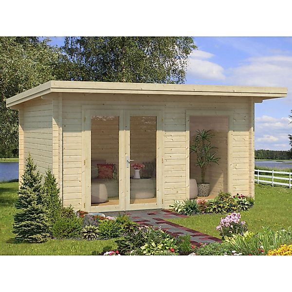 Palmako Heidi Holz-Gartenhaus Natur Pultdach Tauchgrundiert 410 cm x 300 cm günstig online kaufen