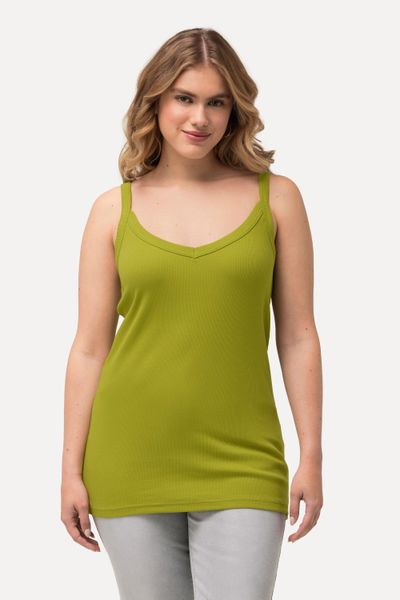 Ulla Popken Longtop Ripptop Slim V-Ausschnitt günstig online kaufen