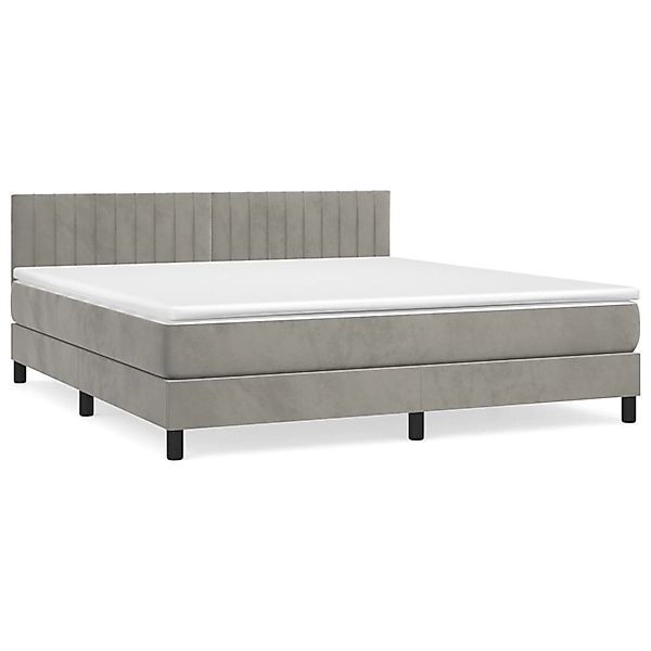 vidaXL Boxspringbett mit Matratze Hellgrau 160x200 cm Samt1397724 günstig online kaufen