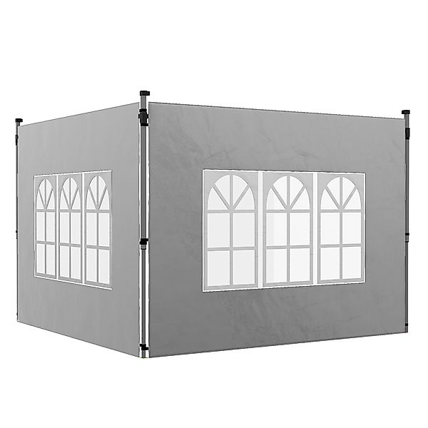 Outsunny 2er-Set Seitenteile für Pavillon 3x3/3x4 m, Seitenwand mit Fenster günstig online kaufen