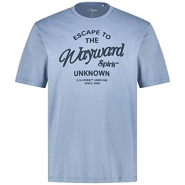 s.Oliver T-Shirt mit Print Farbe blau Größe: 6XL günstig online kaufen