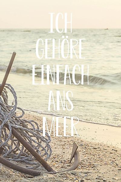 queence Metallbild "Meerliebe II" Anker  Meer  Schriftzug  Sprüche  Sprüche günstig online kaufen