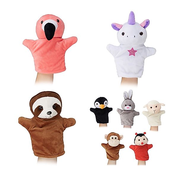 relaxdays Handpuppe Tier Set für Kind günstig online kaufen
