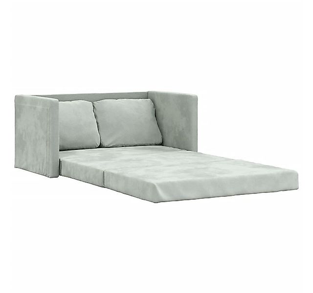 vidaXL Sofa Bodensofa mit Schlaffunktion Hellgrau 122x204x55 cm Samt, 1 Tei günstig online kaufen