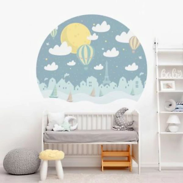 Bilderwelten Runde Tapete selbstklebend Kinderzimmer Paris mit Sternen und günstig online kaufen