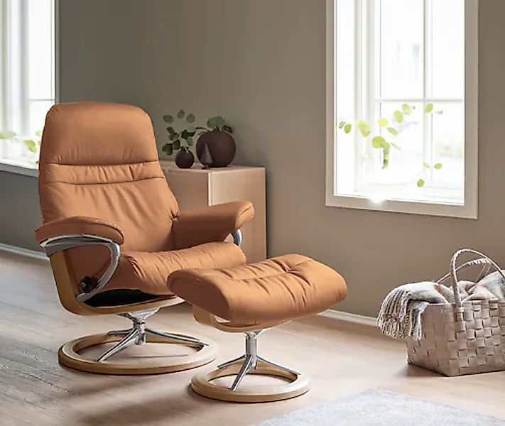 Stressless® Relaxsessel »Sunrise« Relaxsessel mit Hocker, mit Signature Bas günstig online kaufen
