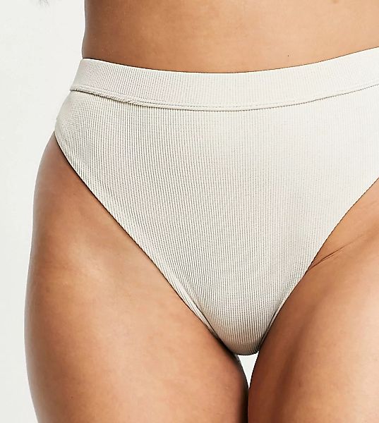 Catch – Exklusive Bikinihose mit hohem Bund in schimmerndem Nude-Weiß günstig online kaufen