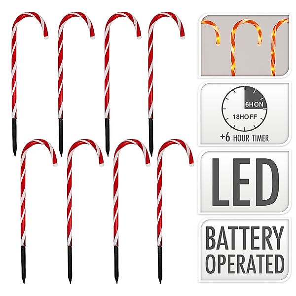 ToCi LED-Lichterkette Gartenstecker LED Zuckerstangen Weihnachts günstig online kaufen