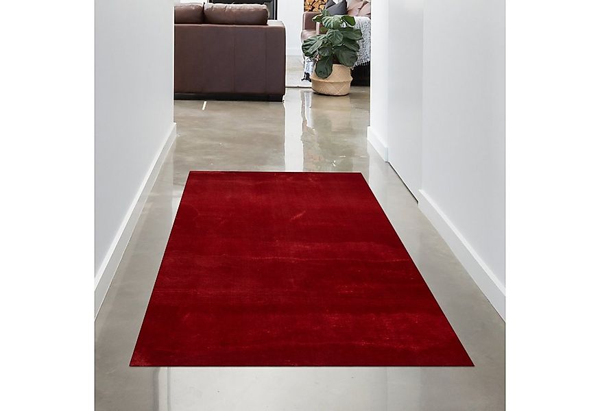 Carpetia Teppich Teppich Shaggy Hochflorteppich waschbar rutschfest rot, re günstig online kaufen