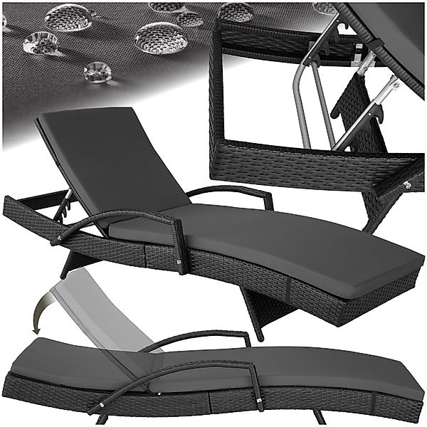 tectake Gartenliege Rattan Sonnenliege, 1 St., günstig online kaufen