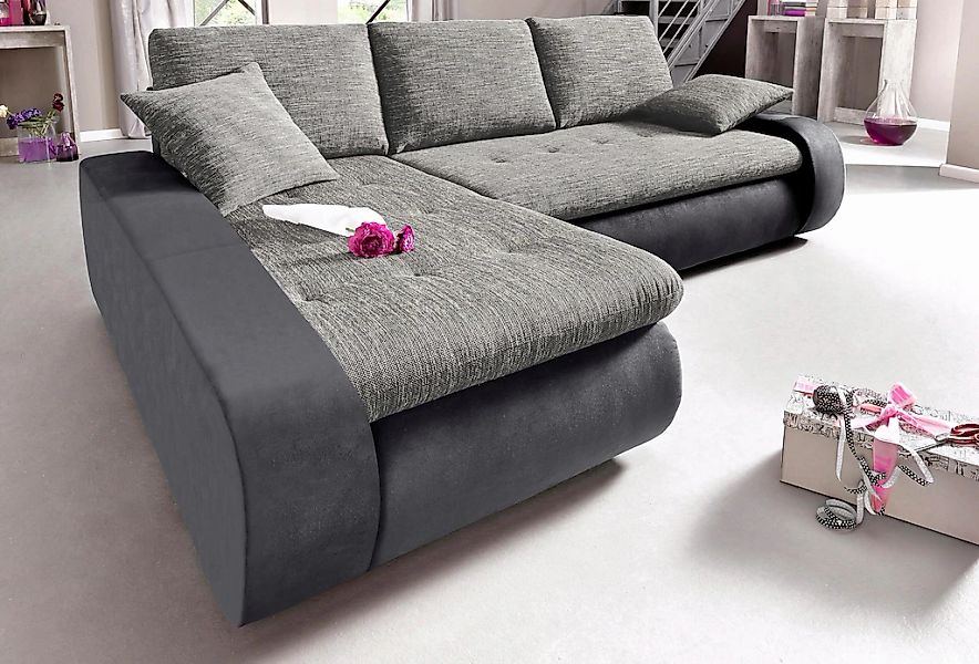 TRENDMANUFAKTUR Ecksofa "Indie, modern und bequem, Materialmix, L-Form", wa günstig online kaufen
