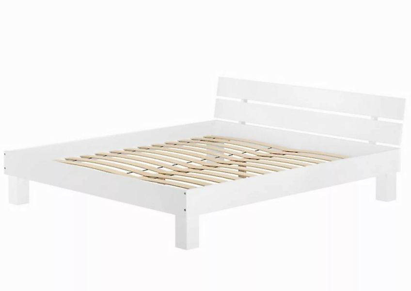 ERST-HOLZ Bett Ehebett Buche Kingsize-bett Futonbett massiv waschweiß 180x2 günstig online kaufen