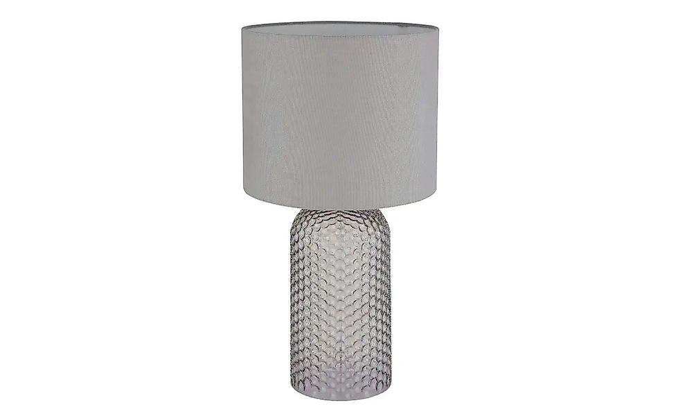 Tischlampe Sofia, grau, Höhe 50 cm, Stoff/Glas günstig online kaufen