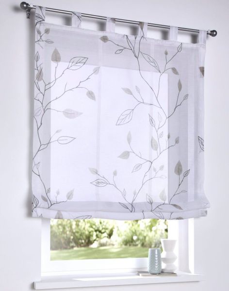 Kutti Raffrollo "Bonnie" mit Schlaufen freihängend halbtransparent, Polyest günstig online kaufen