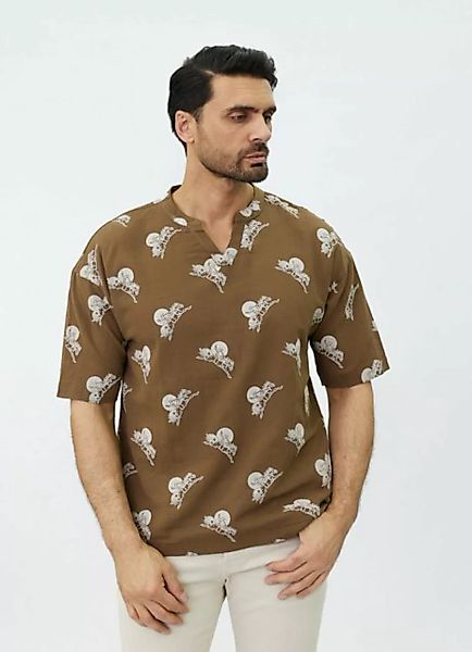 Denim Distriqt T-Shirt Feines leichtes Baumwoll Herren T-Shirt mit V-Kragen günstig online kaufen