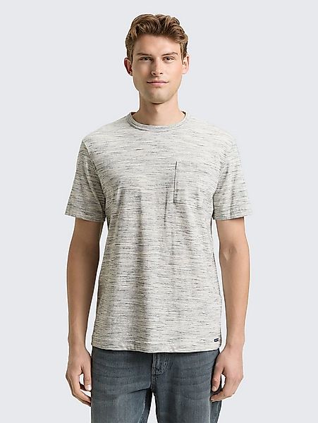 TOM TAILOR T-Shirt T-Shirt T-Shirt in Melange-Optik mit Brusttasche günstig online kaufen