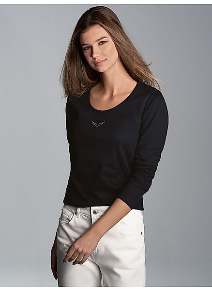Trigema Longsleeve "TRIGEMA Langarmshirt mit Kristallsteinen", (1 tlg.) günstig online kaufen