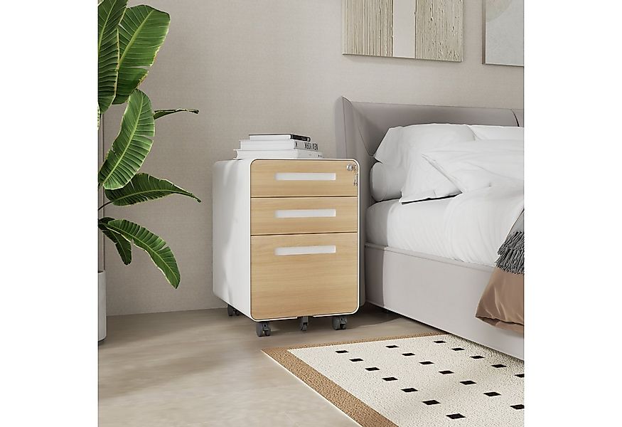 REDOM Aktenschrank Rollcontainer Schubladenschrank (3-Schubladen Mobiler Ak günstig online kaufen