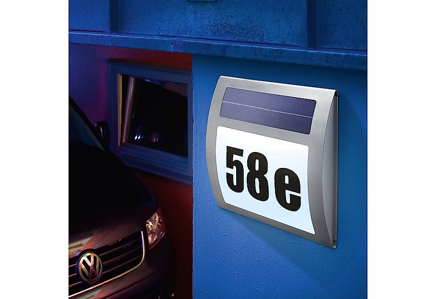 esotec LED Außen-Wandleuchte Edelstahl Solar Hausnummernleuchte WAVE 2800K günstig online kaufen