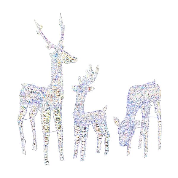 VINGLI LED-Dekofigur Leuchtendes Weihnachtsdeko, 3-teiliges Rentier-Familie günstig online kaufen