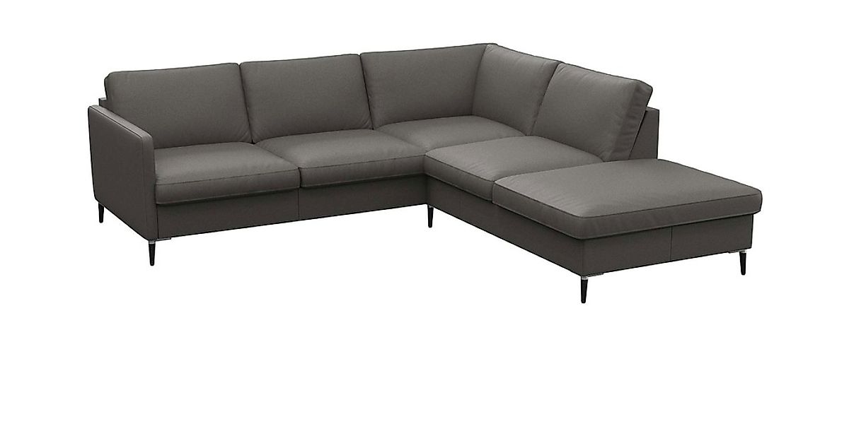 FLEXLUX Ecksofa »Fiore, L-Form«, schmale Armlehnen, Füße Alu/schwarz, B/T 2 günstig online kaufen