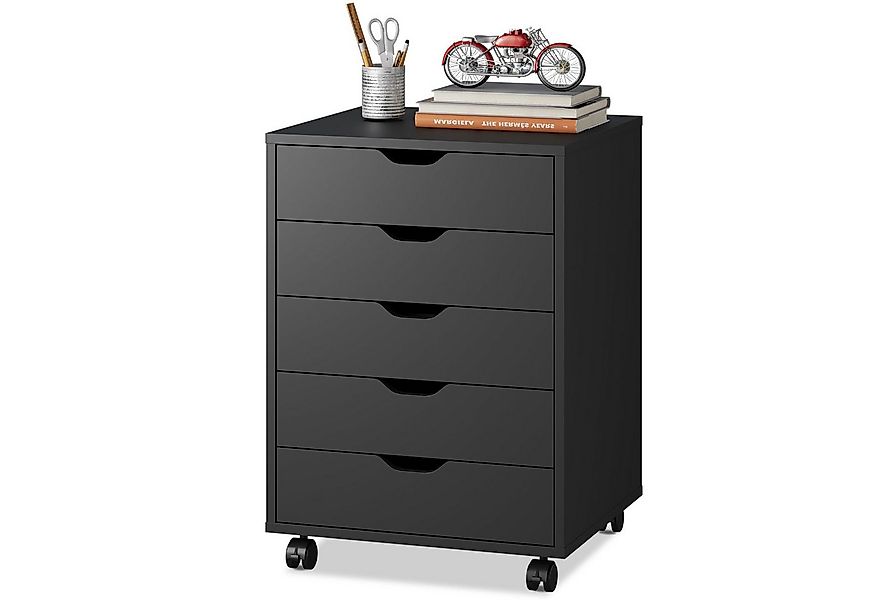 DEVAISE Aktenschrank Rollcontainer mit 5 Schubladen & Tür, Schubladenschran günstig online kaufen